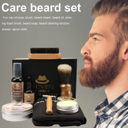 Men's Beard Kit (Styling Tool, Apron, & Balm) 9 Piece Set