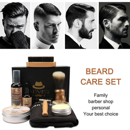 Men's Beard Kit (Styling Tool, Apron, & Balm) 9 Piece Set