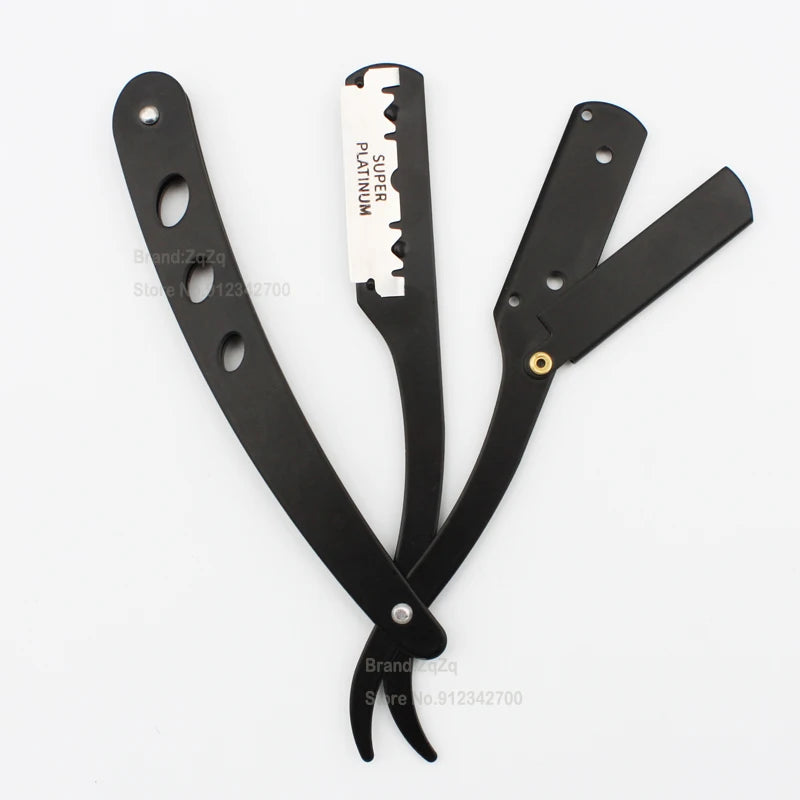 10 Shaving Blades & Straight Edge Razor Set