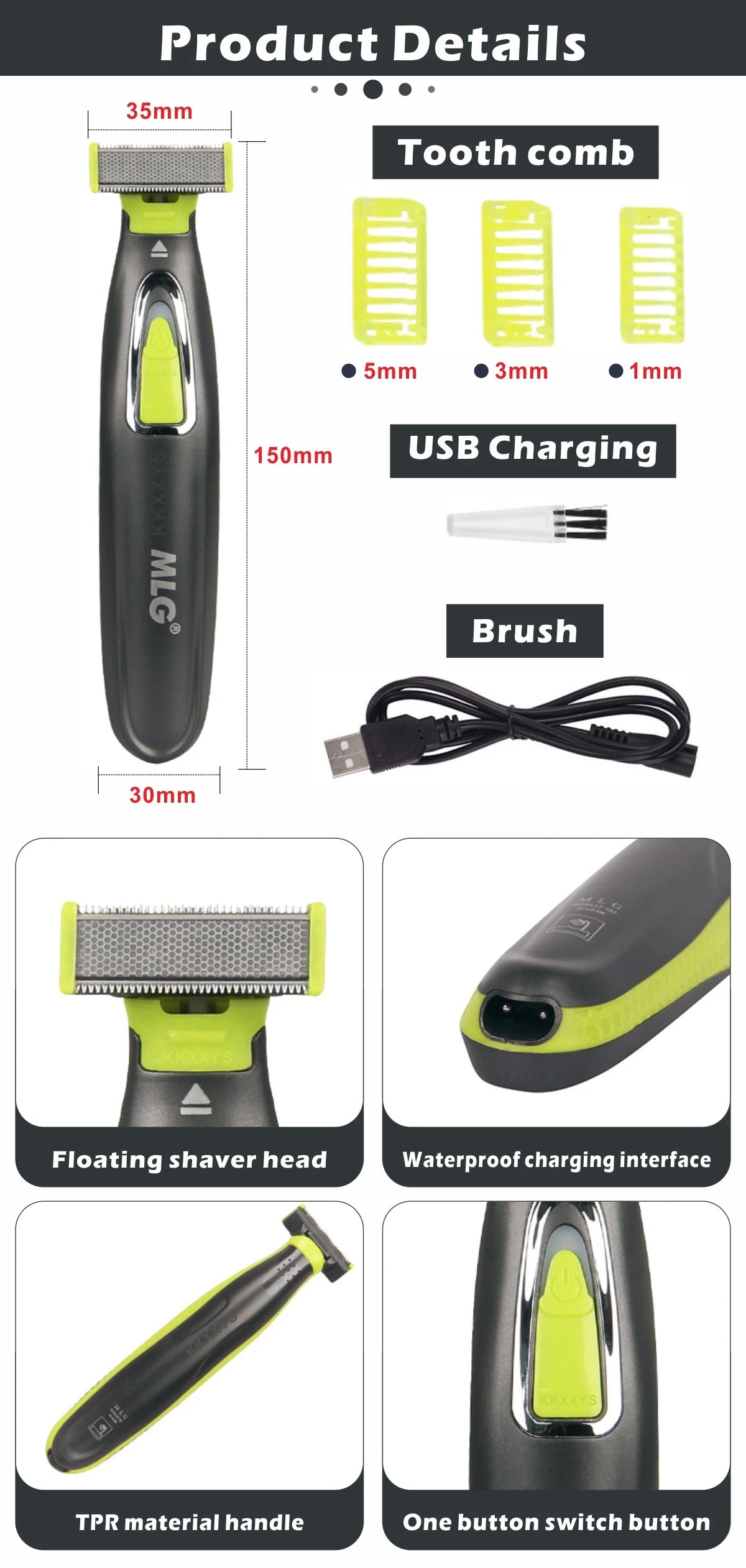 Rechargeable Electric Shaver (Washable)